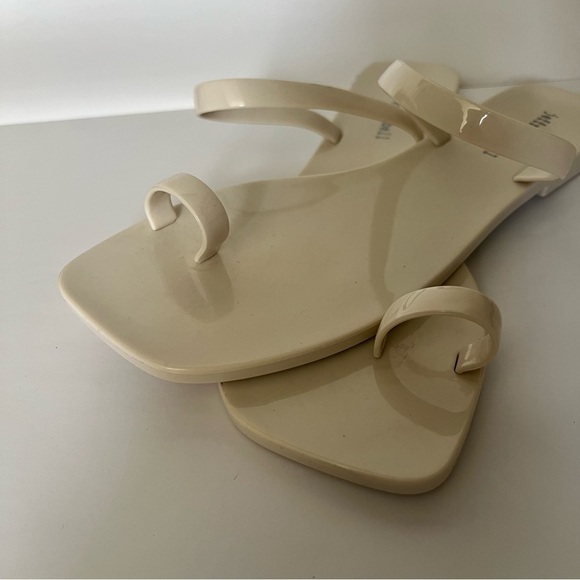 Jeffrey Campbell Darby Jelly Sandal Slide - ivory toe ring size 9 - Picture 6 of 11